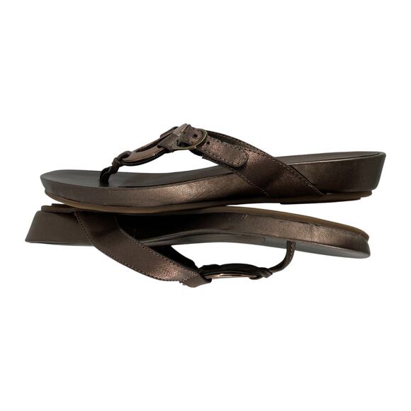 Kim Rogers Morissa Thong Sandals Metallic Bronze Size 6M - Picture 5 of 15